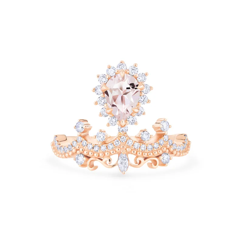 gemstone engagement rings for women -gemstone engagement rings for women -[Angelique] Venetian Angel Engagement Ring in Morganite