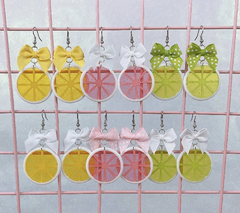 women’s large stud earrings -women’s large stud earrings -Citrus Slice Earrings (6 Colors)