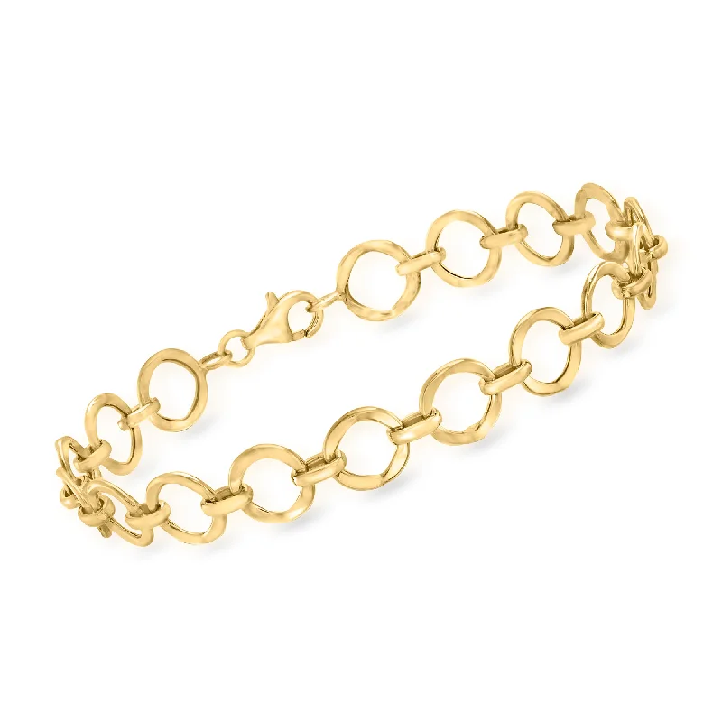 women’s bangles -women’s bangles -Ross-Simons 14kt Yellow Gold Circle-Link Bracelet