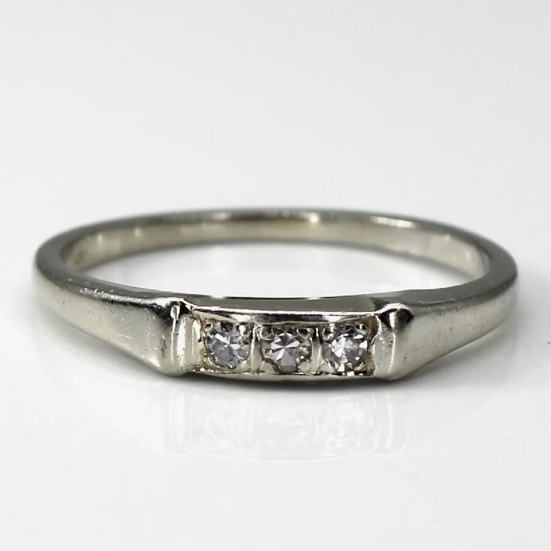 stackable diamond rings -stackable diamond rings -Three Stone Diamond Ring | 0.06ctw | SZ 5 |