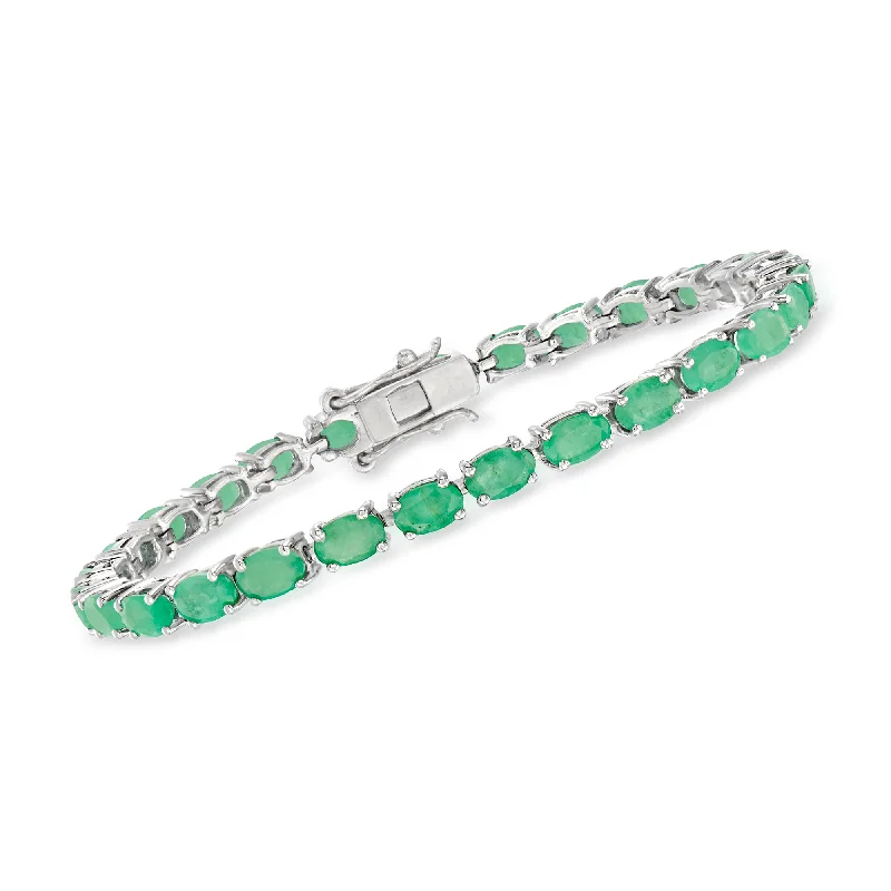 luxury diamond bangles -luxury diamond bangles -Ross-Simons Emerald Tennis Bracelet in Sterling Silver