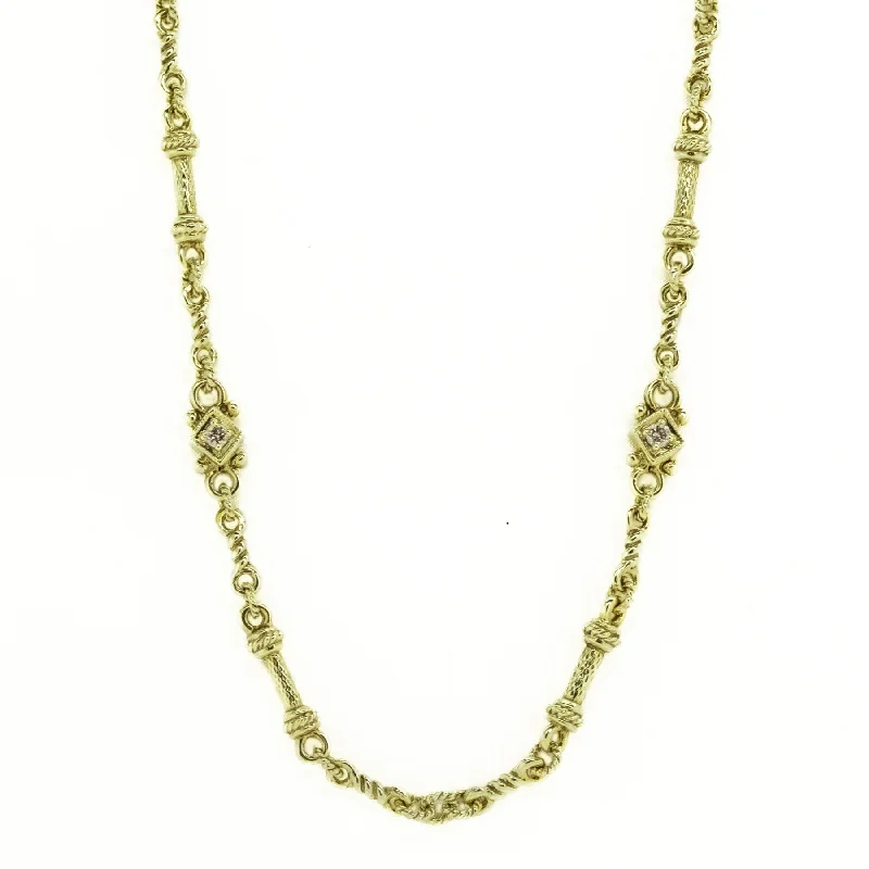 matching necklaces for women -matching necklaces for women -0.12ctw Diamond Necklace 17" in 14K Yellow Gold