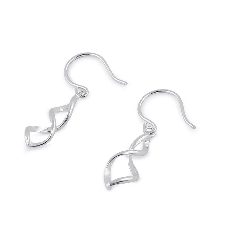 trendy earrings for parties -trendy earrings for parties -Sterling Silver Small Dangling Double Twist Earrings