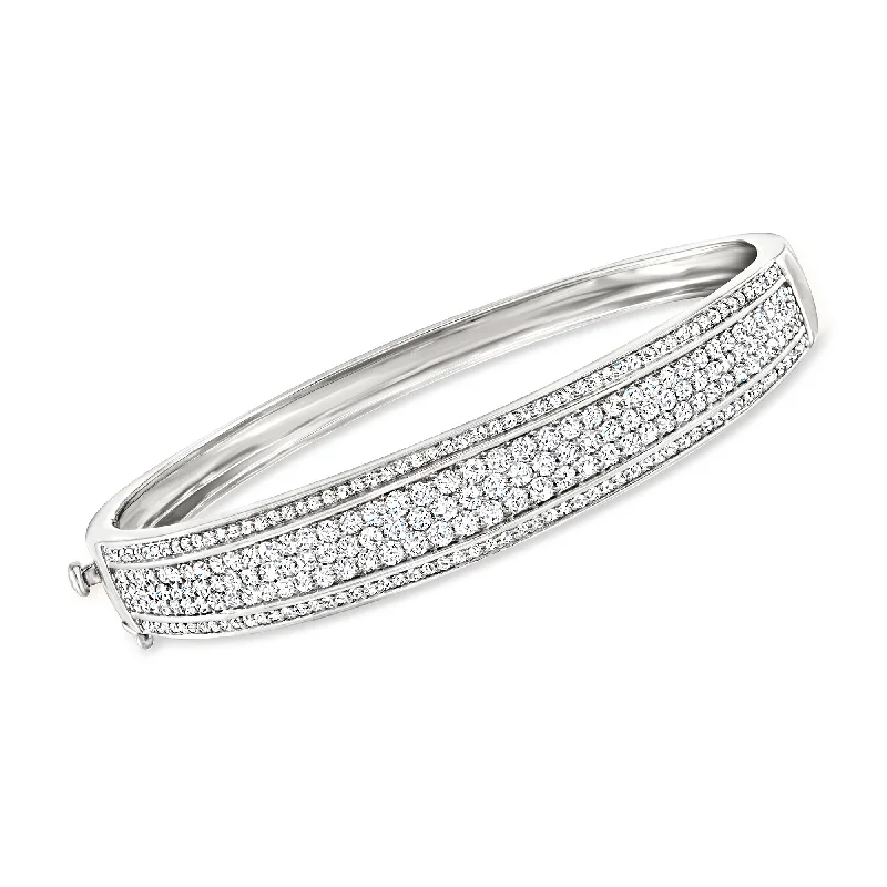 women’s braided bracelets -women’s braided bracelets -Ross-Simons Pave Diamond Bangle Bracelet in Sterling Silver