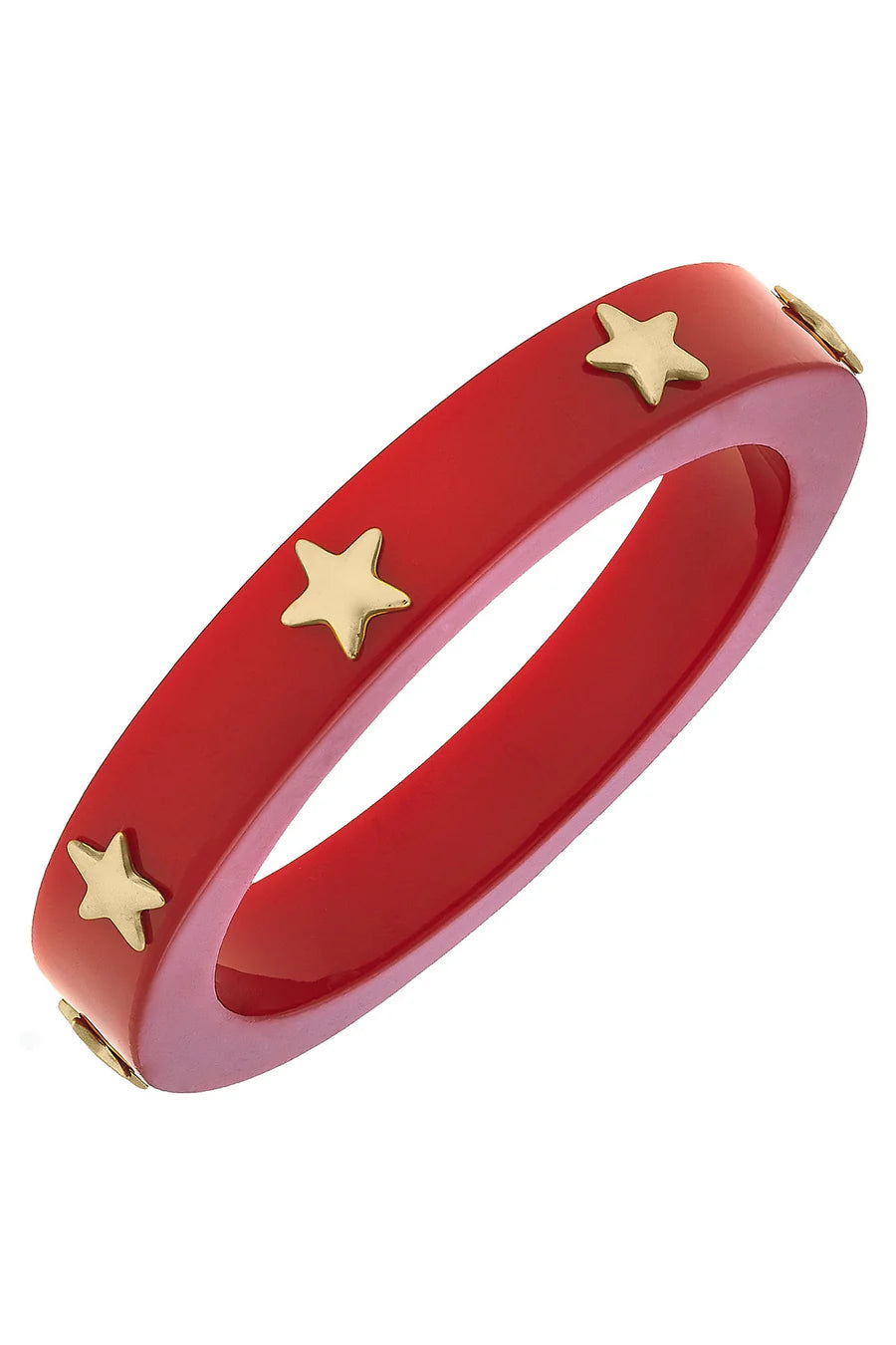 stylish cuff bracelets for women -stylish cuff bracelets for women -Liberty Star Resin Bangle in Red