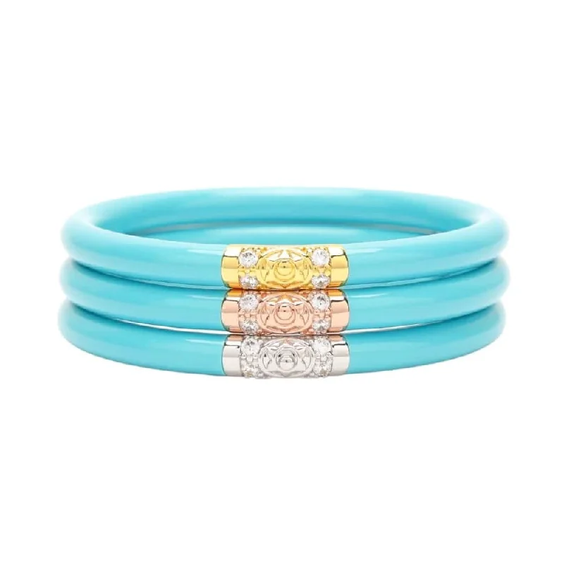 beaded bangles for women -beaded bangles for women -Budha Girl - All Weather Bangles® - Three Kings - Turquoise