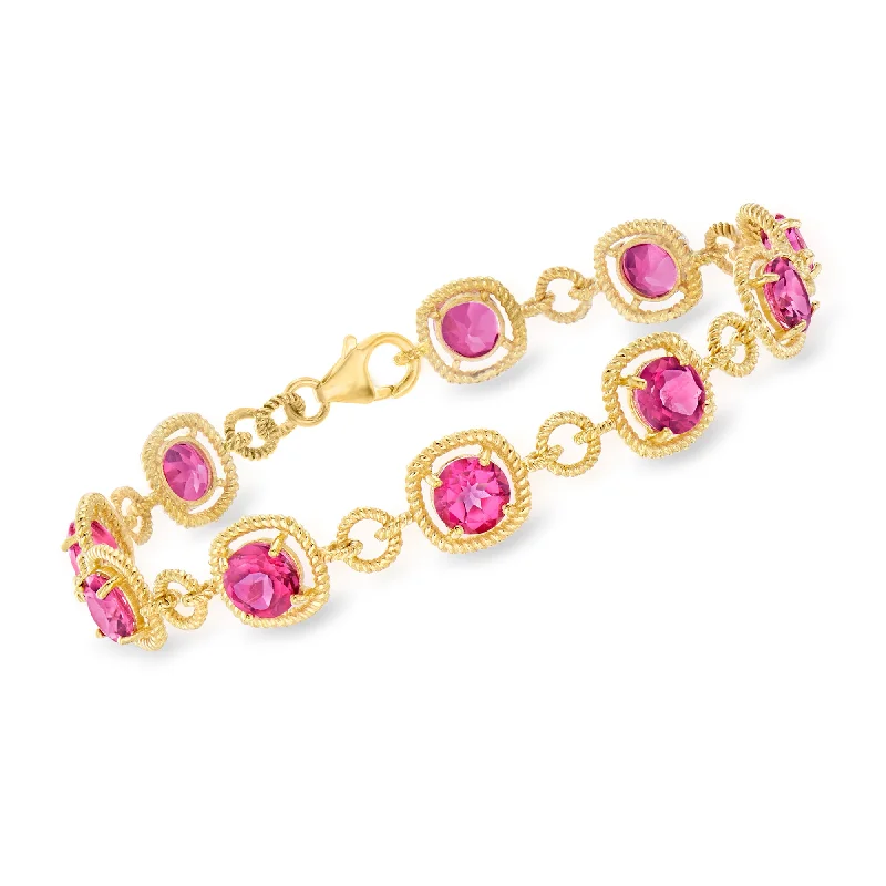 adjustable gold bracelets -adjustable gold bracelets -Ross-Simons Pink Topaz Bracelet in 18kt Gold Over Sterling