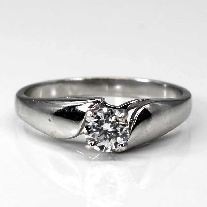 vintage rings for women -vintage rings for women -Solitaire Diamond White Gold Ring | 0.27ct | SZ 7 |