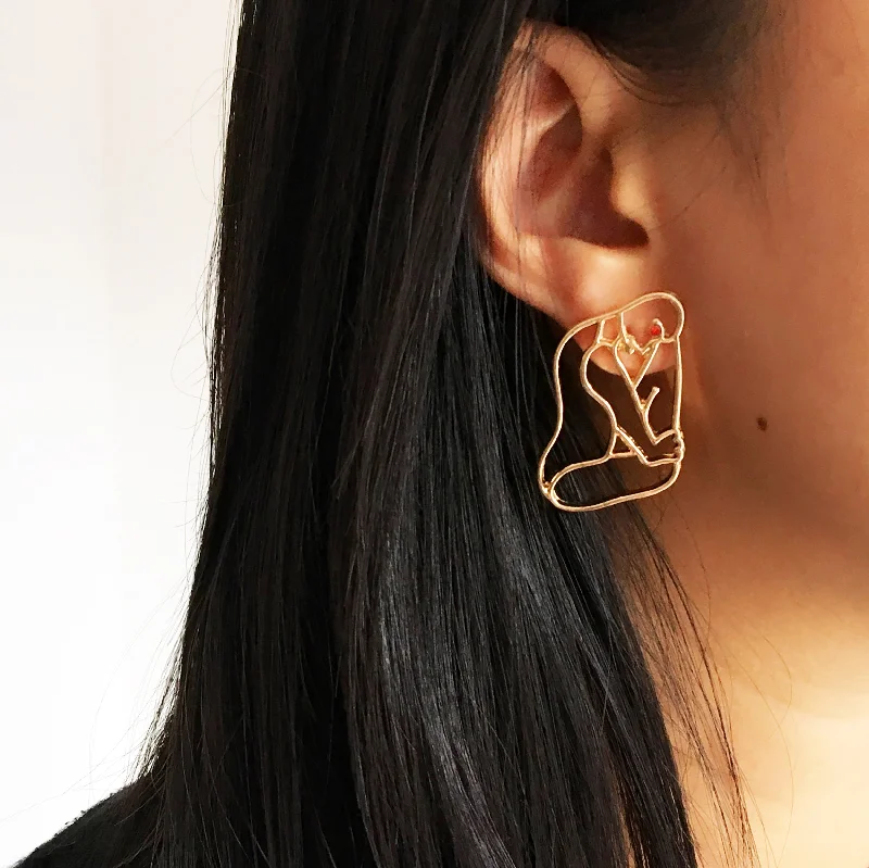 large hoop earrings -large hoop earrings -BODY ABSTRACT EARRINGS