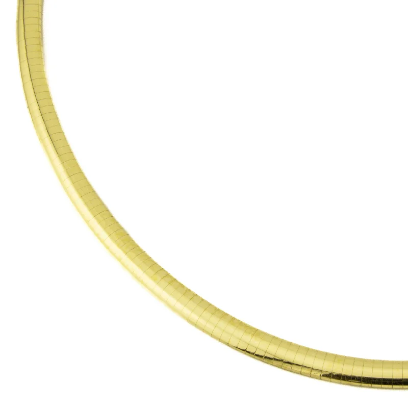 bohemian necklaces for women -bohemian necklaces for women -6mm Wide Omega Link 20" Chain Necklace in 14K Yellow Gold