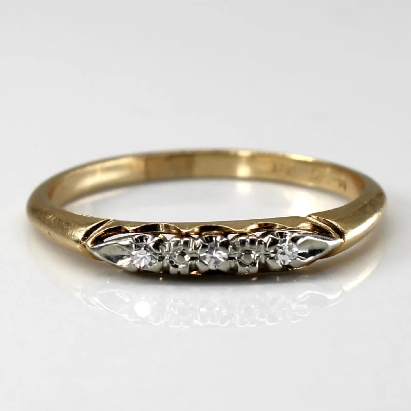 gold promise rings for women -gold promise rings for women -Three Stone Diamond Vintage Ring | 0.06ctw | SZ 7.25 |