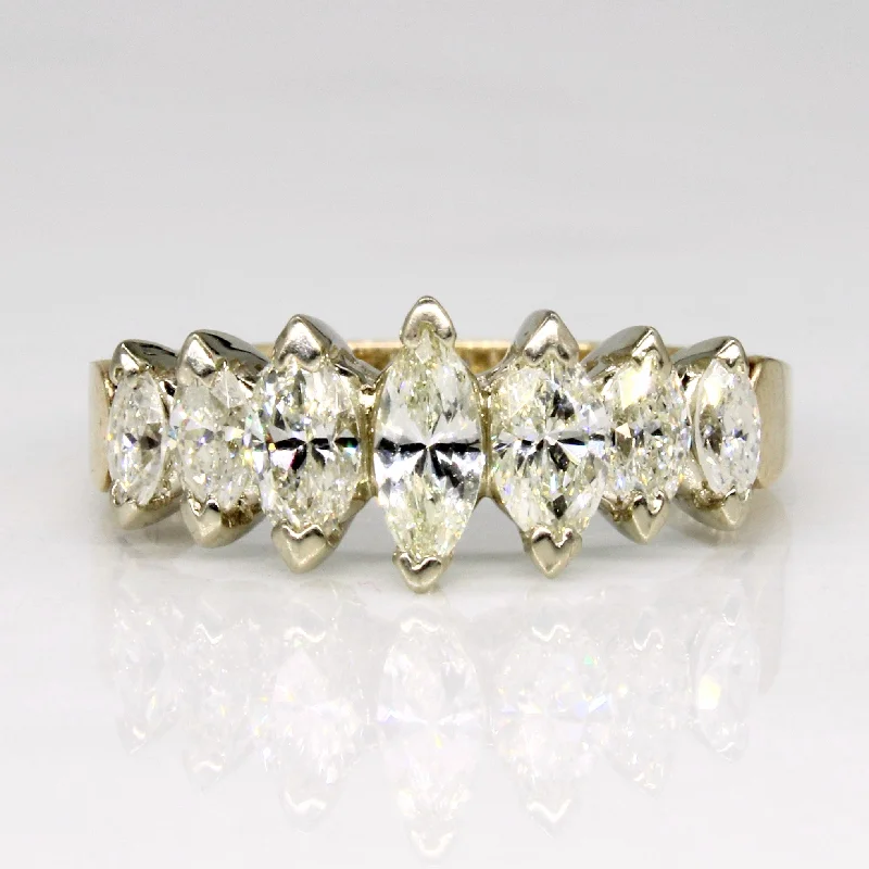 silver stackable rings -silver stackable rings -Marquise Cut Diamond Ring | 0.80ctw | SZ 6 |