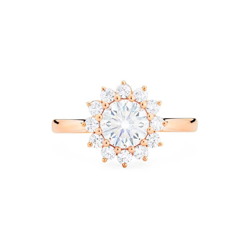 rose gold engagement rings -rose gold engagement rings -[Rosalie] Vintage Bloom Engagement Ring in Diamond / Moissanite