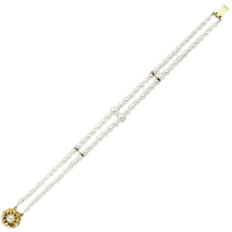 affordable bangle bracelets -affordable bangle bracelets -14K Yellow Gold Flower and Pearl Bracelet