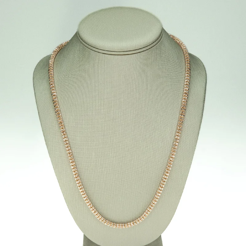 layered necklaces for women -layered necklaces for women -4.5mm Rose Gold Fashion Chain 28" in 10K Two Tone Gold