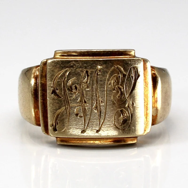 unique rings for women -unique rings for women -10k Yellow Gold Signet Ring | SZ 11.5 |