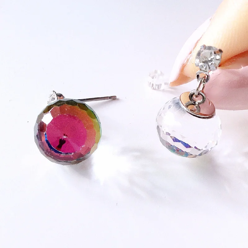 fashion earrings for women -fashion earrings for women -CUTE CRYSTAL BALL PENDANT EARRINGS