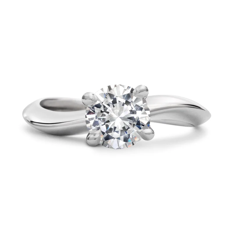 vintage-inspired engagement rings -vintage-inspired engagement rings -Contour Round Solitaire Engagement Ring with Prongs