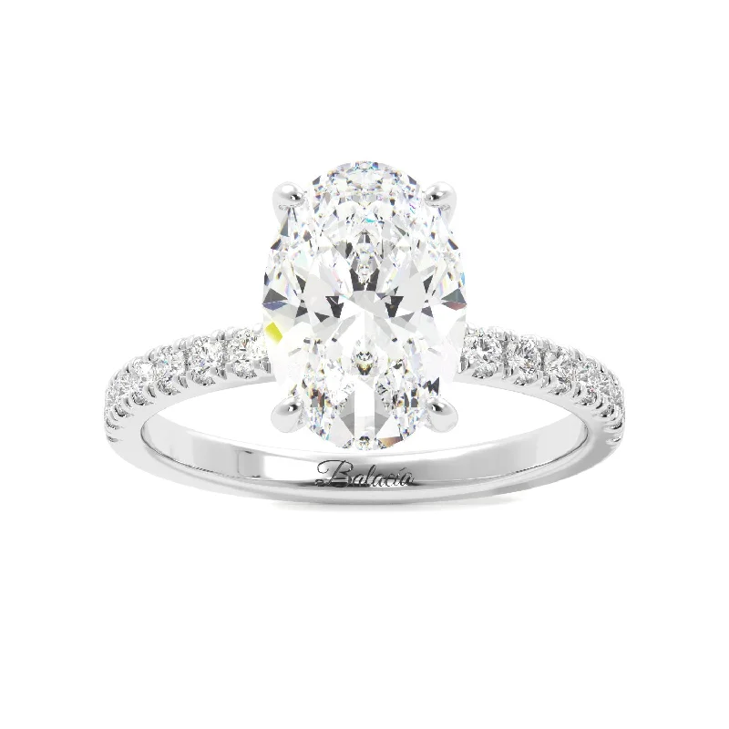 solitaire engagement rings for women -solitaire engagement rings for women -Oval Diamond Pavé Engagement Ring