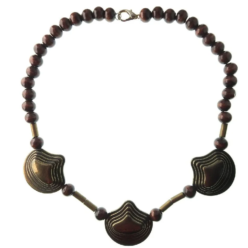 simple necklaces for women -simple necklaces for women -Vintage necklace with wooden beads