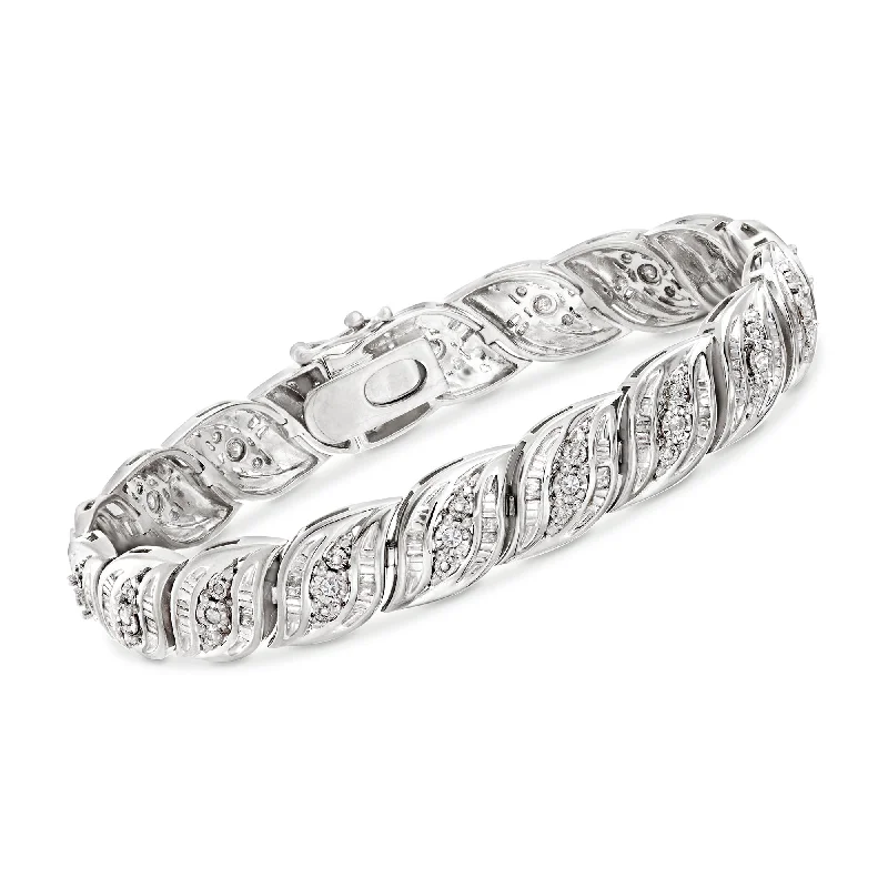 gold bracelets for women -gold bracelets for women -Ross-Simons Diamond Bracelet in Sterling Silver