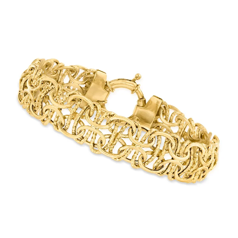 women’s bangles -women’s bangles -Canaria 10kt Yellow Gold Interlocking Link Bracelet