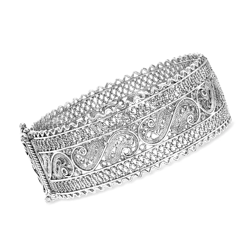 fashion bangles and bracelets -fashion bangles and bracelets -Ross-Simons Sterling Silver Filigree Bangle Bracelet