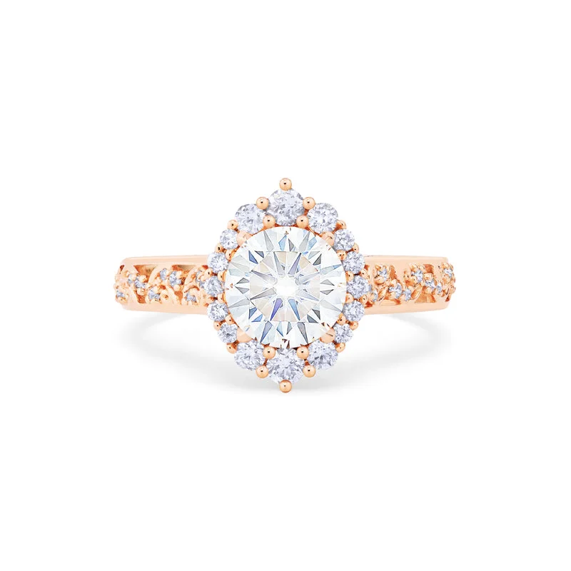 vintage-inspired engagement rings -vintage-inspired engagement rings -[Ophelia] Rococo Opulence Engagement Ring in Diamond / Moissanite