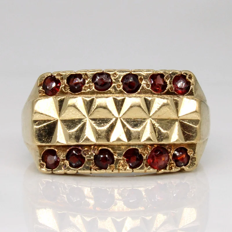 matching couple rings -matching couple rings -1974 Birmingham Garnet Cocktail Ring | 0.36ctw | SZ 8.75 |