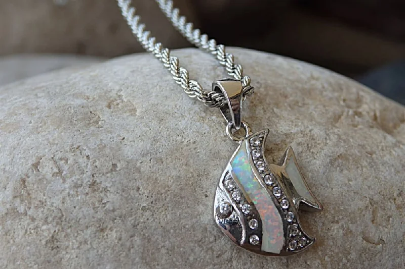 adjustable necklaces for women -adjustable necklaces for women -Opal Fish Necklace