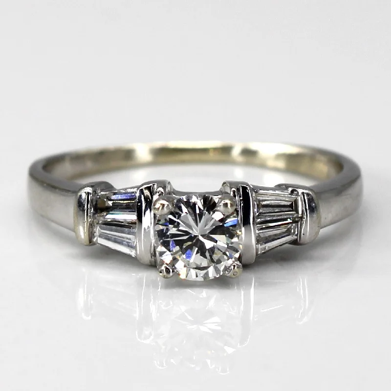 unique gold rings -unique gold rings -Solitaire with Accents Diamond Ring | 0.58ctw | SZ 6.5 |