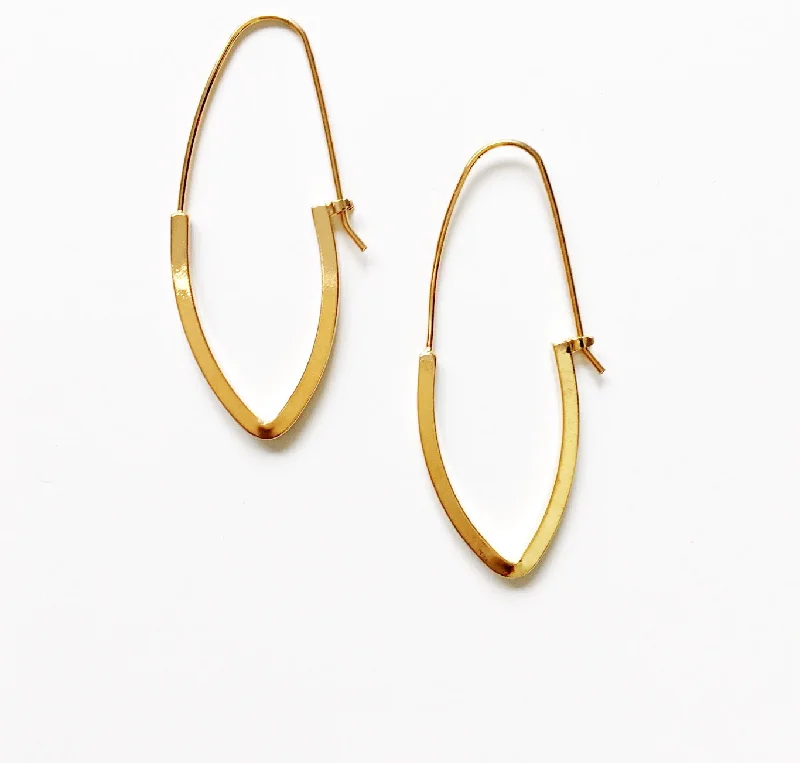 classic diamond earrings -classic diamond earrings -V SHAPED HOOP EARRINGS