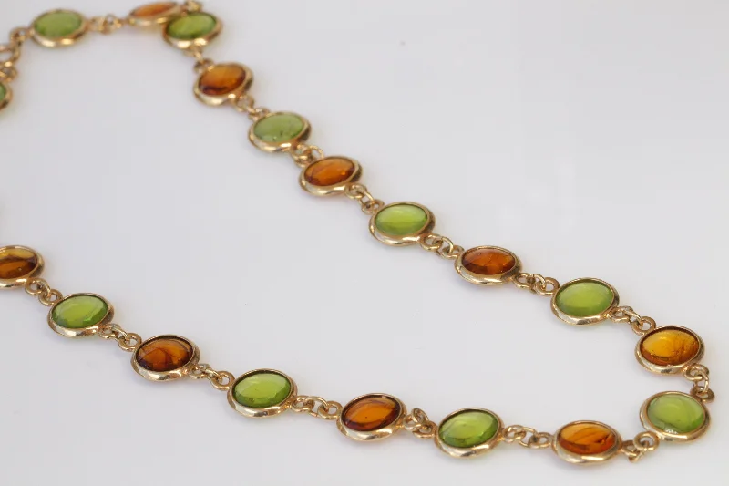 classic diamond necklaces for women -classic diamond necklaces for women -BROWN GREEN NECKLACE