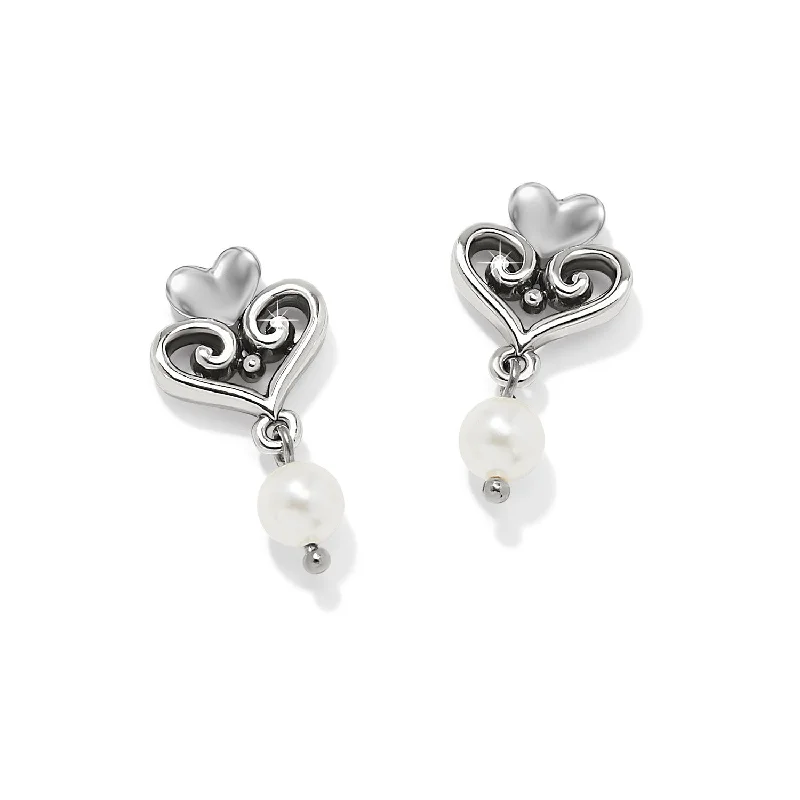 elegant hoop earrings -elegant hoop earrings -Alcazar Amor Pearl Post Drop Earrings - JA0036