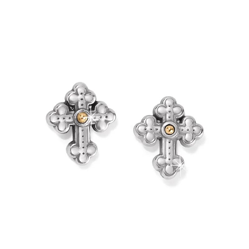 trendy earrings for parties -trendy earrings for parties -Luna Cross Mini Post Earrings - J21741