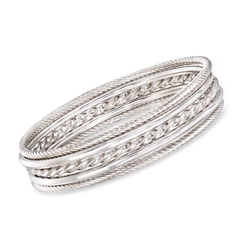 women’s braided bracelets -women’s braided bracelets -Ross-Simons Sterling Silver Jewelry Set: 5 Bangle Bracelets