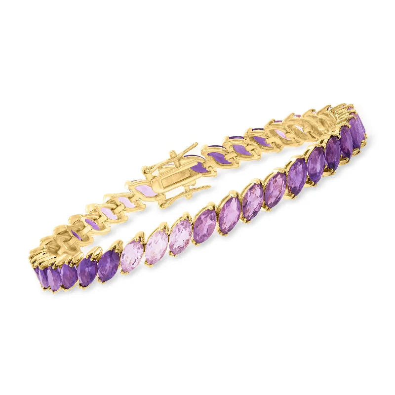 unique charm bracelets for women -unique charm bracelets for women -Ross-Simons Ombre Amethyst Tennis Bracelet in 18kt Gold Over Sterling