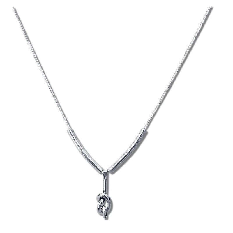 double chain necklaces for women -double chain necklaces for women -Simple Knot Y Necklace