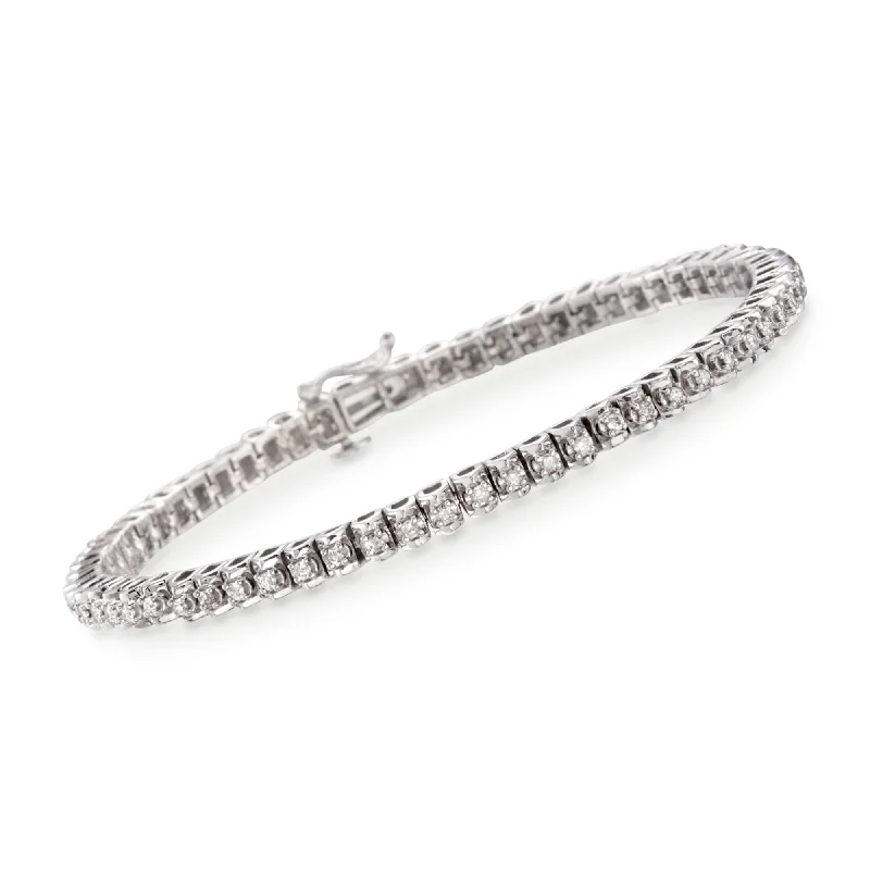 statement bangles for women -statement bangles for women -Ross-Simons Diamond Tennis Bracelet in Sterling Silver