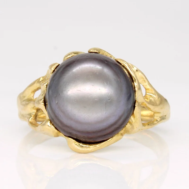 custom-designed rings for women -custom-designed rings for women -Black Pearl Cocktail Ring | SZ 5.75 |