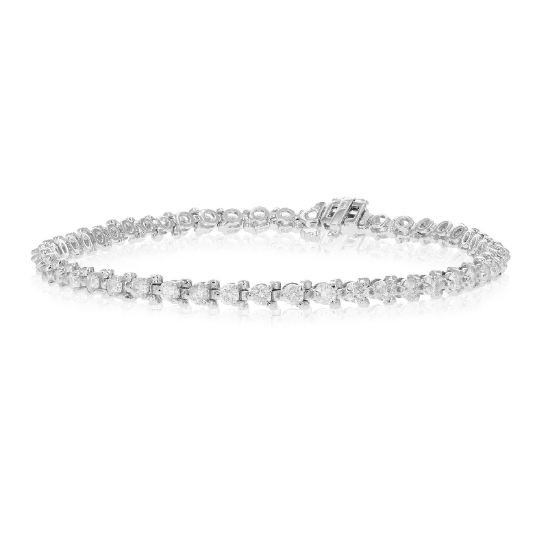 affordable bangle bracelets -affordable bangle bracelets -3 cttw SI2-I1 Diamond Bracelet 10K White Gold 3 Prong Classic Round 7 Inch