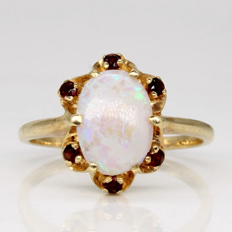 beautiful diamond wedding rings -beautiful diamond wedding rings -Opal & Garnet Cocktail Ring | 1.65ct, 0.12ctw | SZ 8.25 |