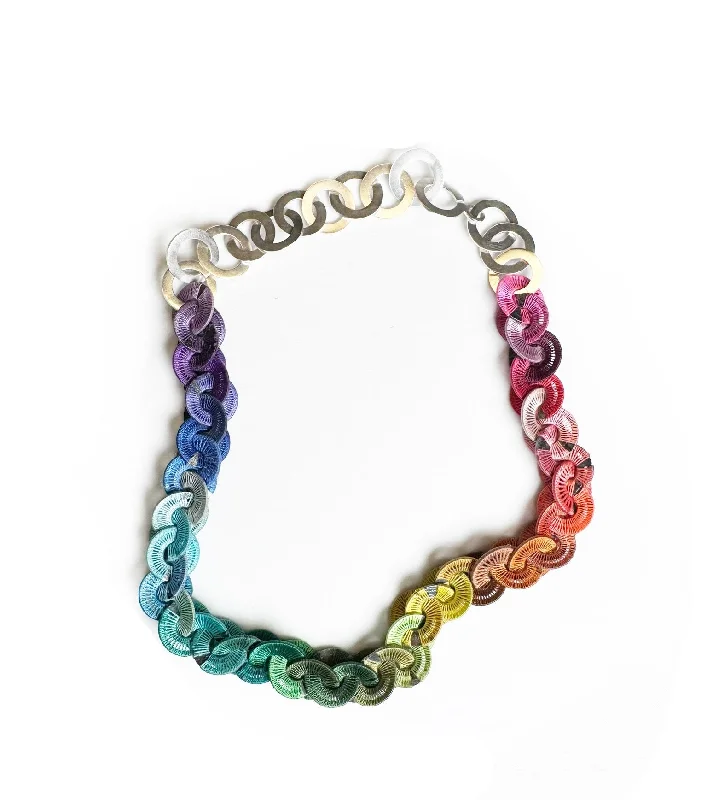 diamond necklaces for women -diamond necklaces for women -Short Knitted Rainbow Necklace