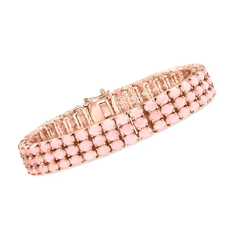 classic bangles for women -classic bangles for women -Ross-Simons Pink Opal Multi-Row Tennis Bracelet in 18kt Rose Gold Over Sterling