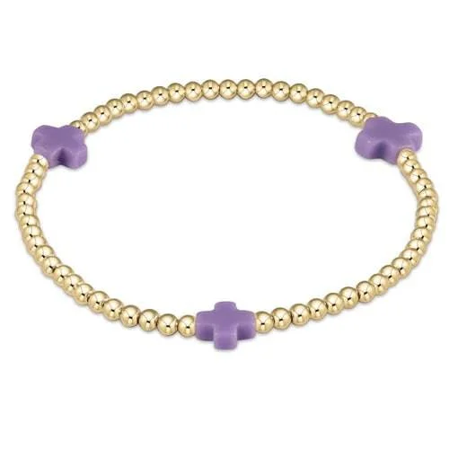 silver bangles for women -silver bangles for women -Enewton - Signature Cross Gold 3mm Bead Bracelet - Purple