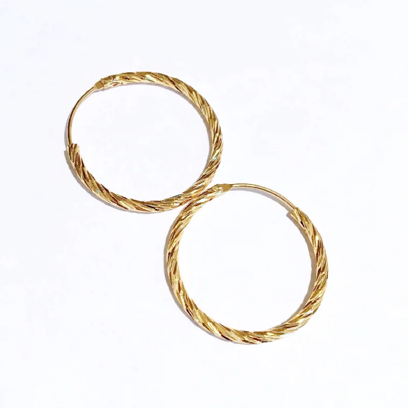 chic gold hoop earrings -chic gold hoop earrings -GOLD TWISTED TEXTURED SMALL HOOP EARRINGS