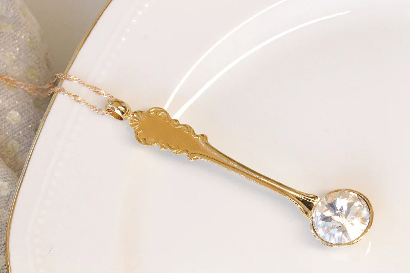 custom necklaces for women -custom necklaces for women -GOLD CLEAR NECKLACE