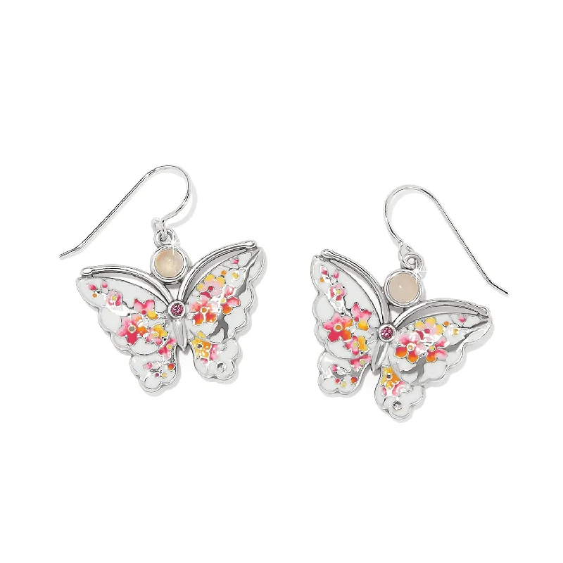 crystal earrings for women -crystal earrings for women -Kyoto In Bloom Sakura Butterfly French Wire Earrings - JA9993