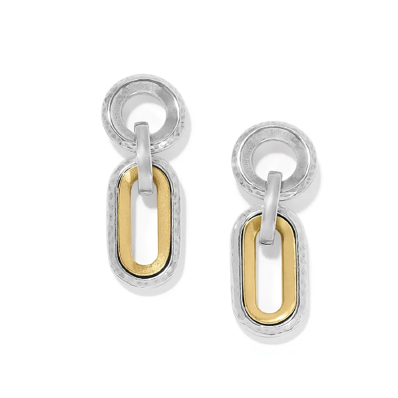 statement earrings for women -statement earrings for women -Medici Two Tone Link Post Drop Earrings - JA9955