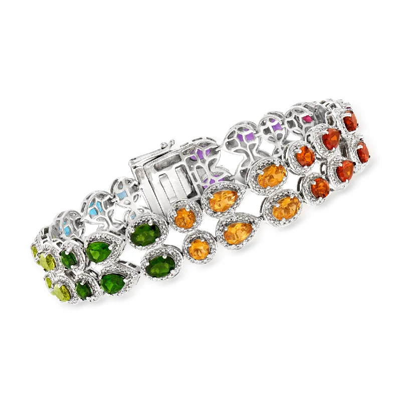 stylish cuff bracelets for women -stylish cuff bracelets for women -Ross-Simons Multi-Gemstone Bracelet in Sterling Silver